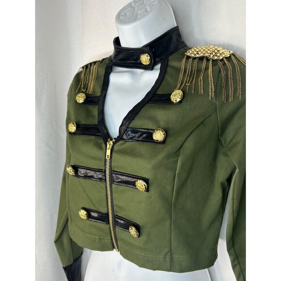 Weissman Military Style  Jacket  With Gold Stud Epaulettes & Button Details - Picture 2 of 16